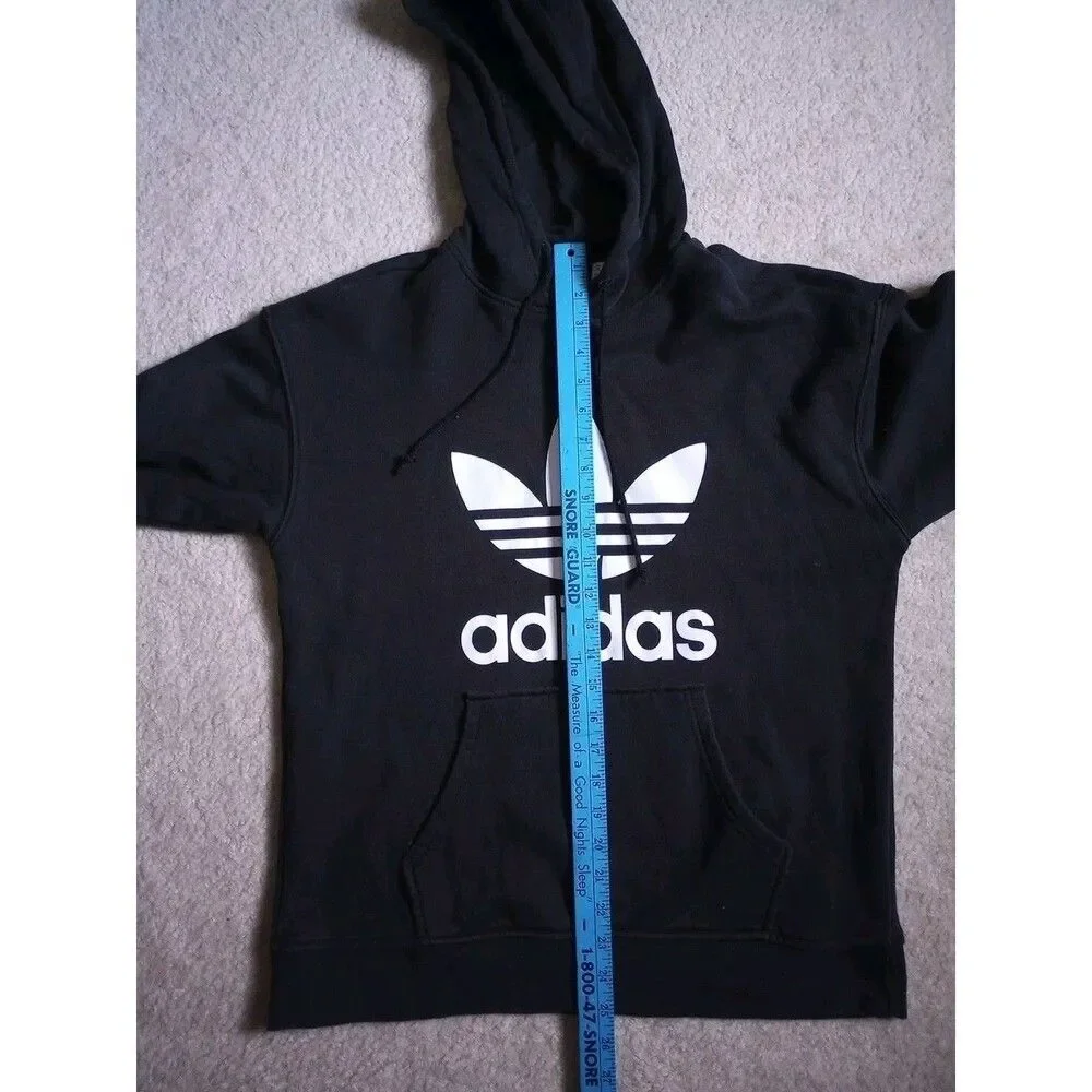 Adidas Men's Pullover Hoodie Black Large Trefoil Logo Size Small